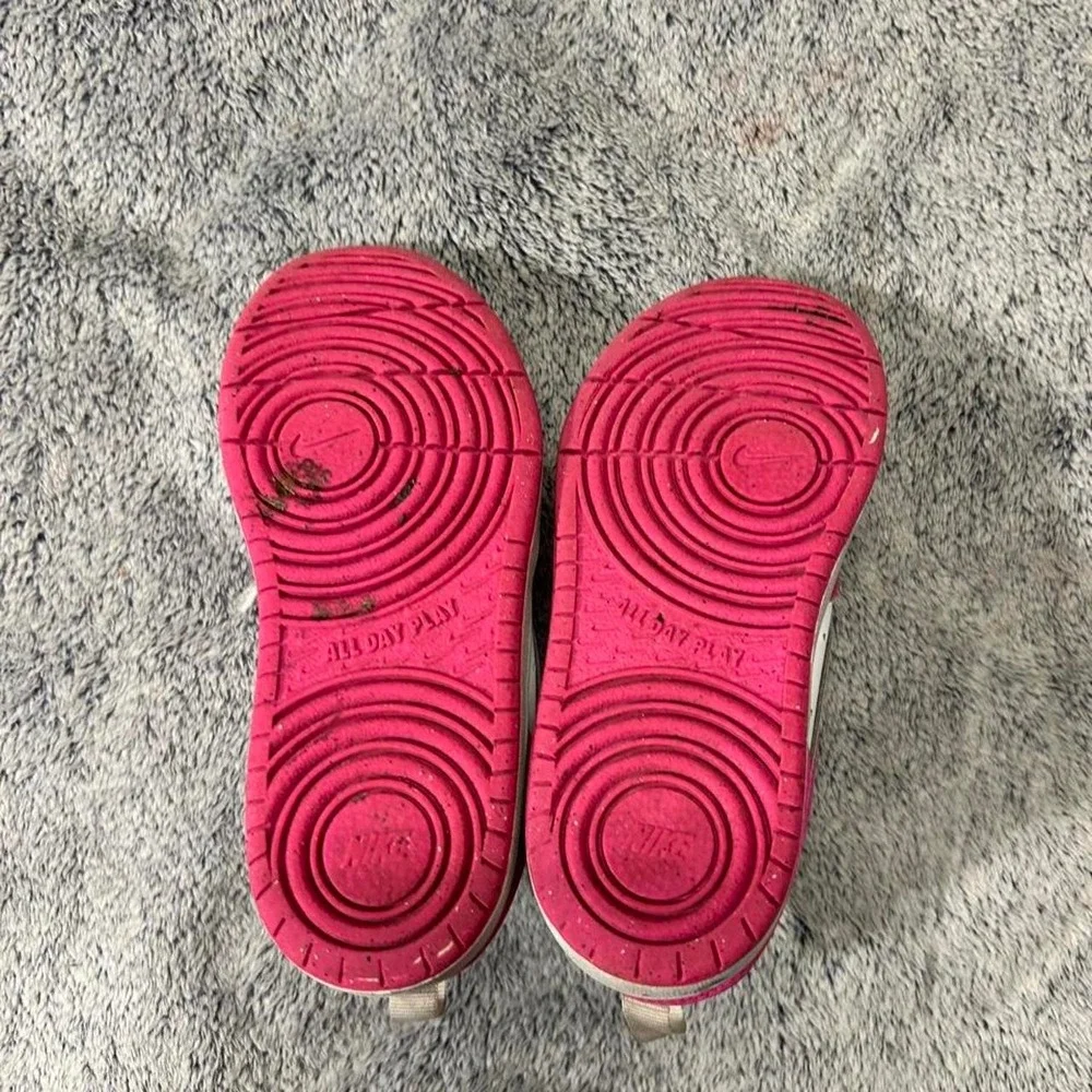 Nike Court Borough Low 2 Pink White Shoes Kids Size 11.5C